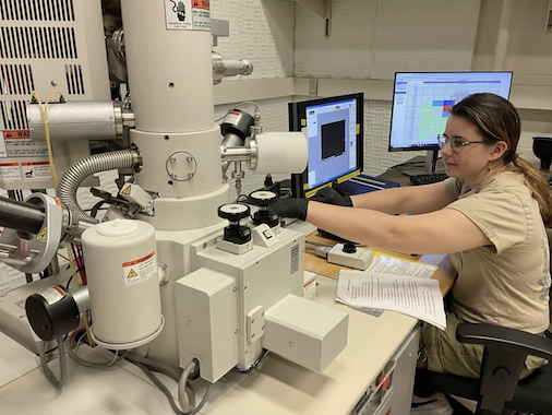 Woman working in a lab at MRSEC