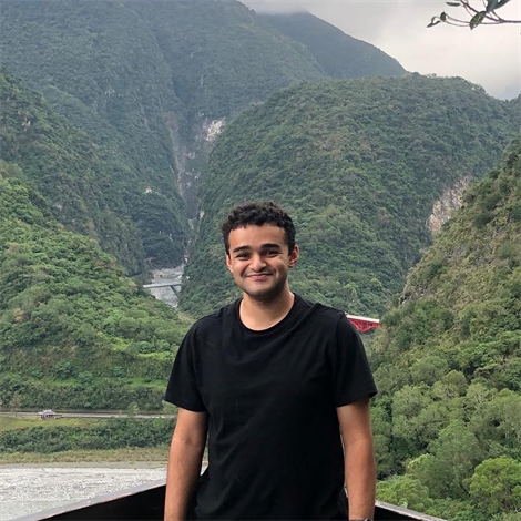 Vineet Tagare, a MatSE '21 alumnus and process integration engineering at TMSC,&amp;nbsp;is all smiles at the foothills of the Taroko Gorge while visiting Taroko National Park in Xiulin, Taiwan.
