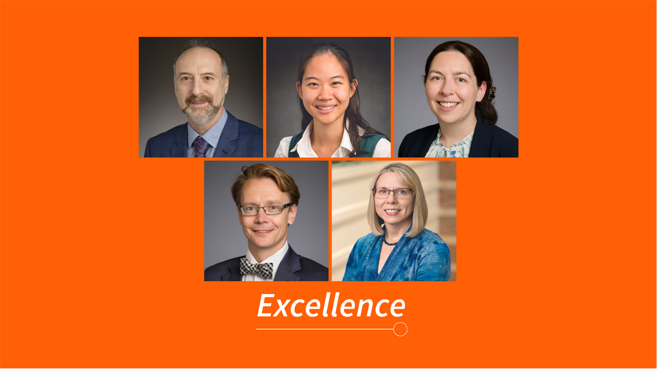 Five MatSE faculty, including Pascal Bellon, Pinshane Huang, Nicola Perry, Andr&amp;eacute; Schleife and Nancy Sottos, are among the provost's and dean's office Excellence award-winners.