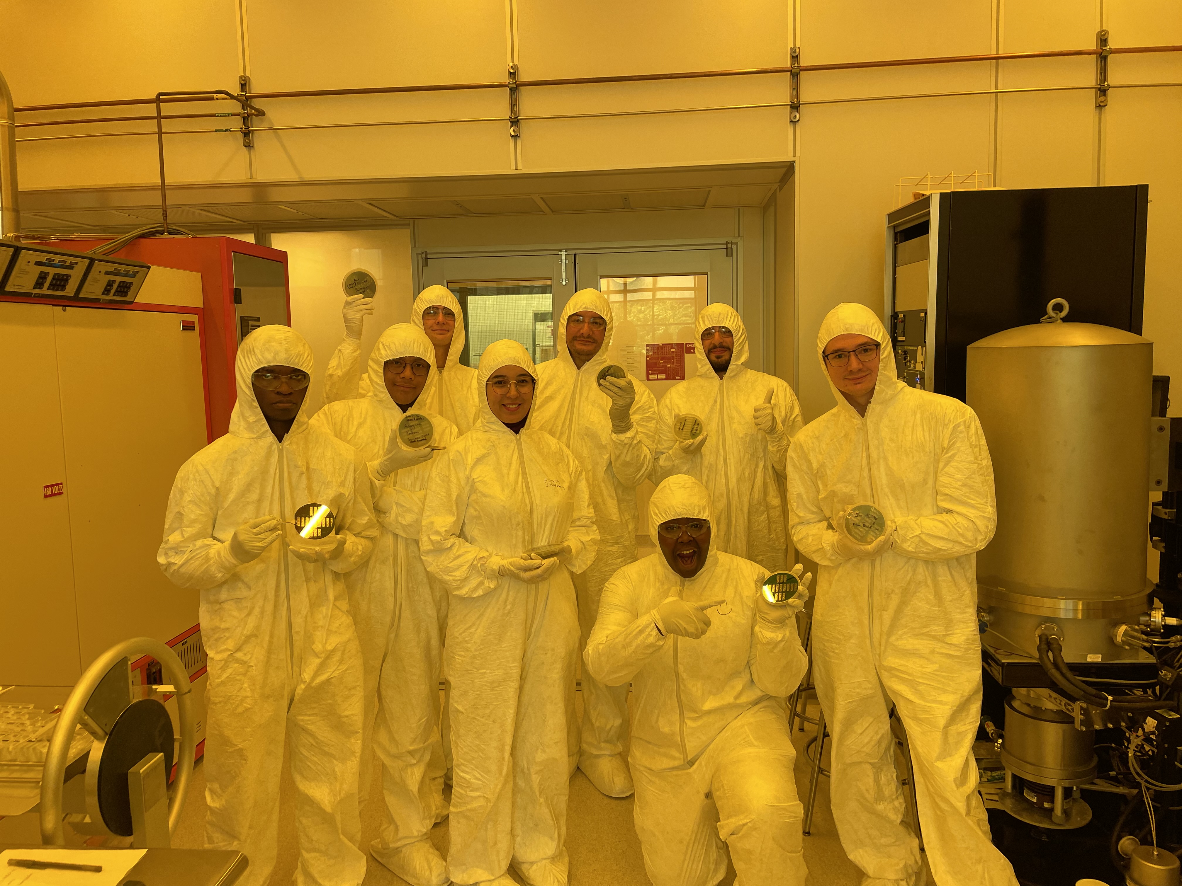 Parkland College students involved in the inaugural semiconductor summer program are pictured in the cleanroom.&amp;nbsp;