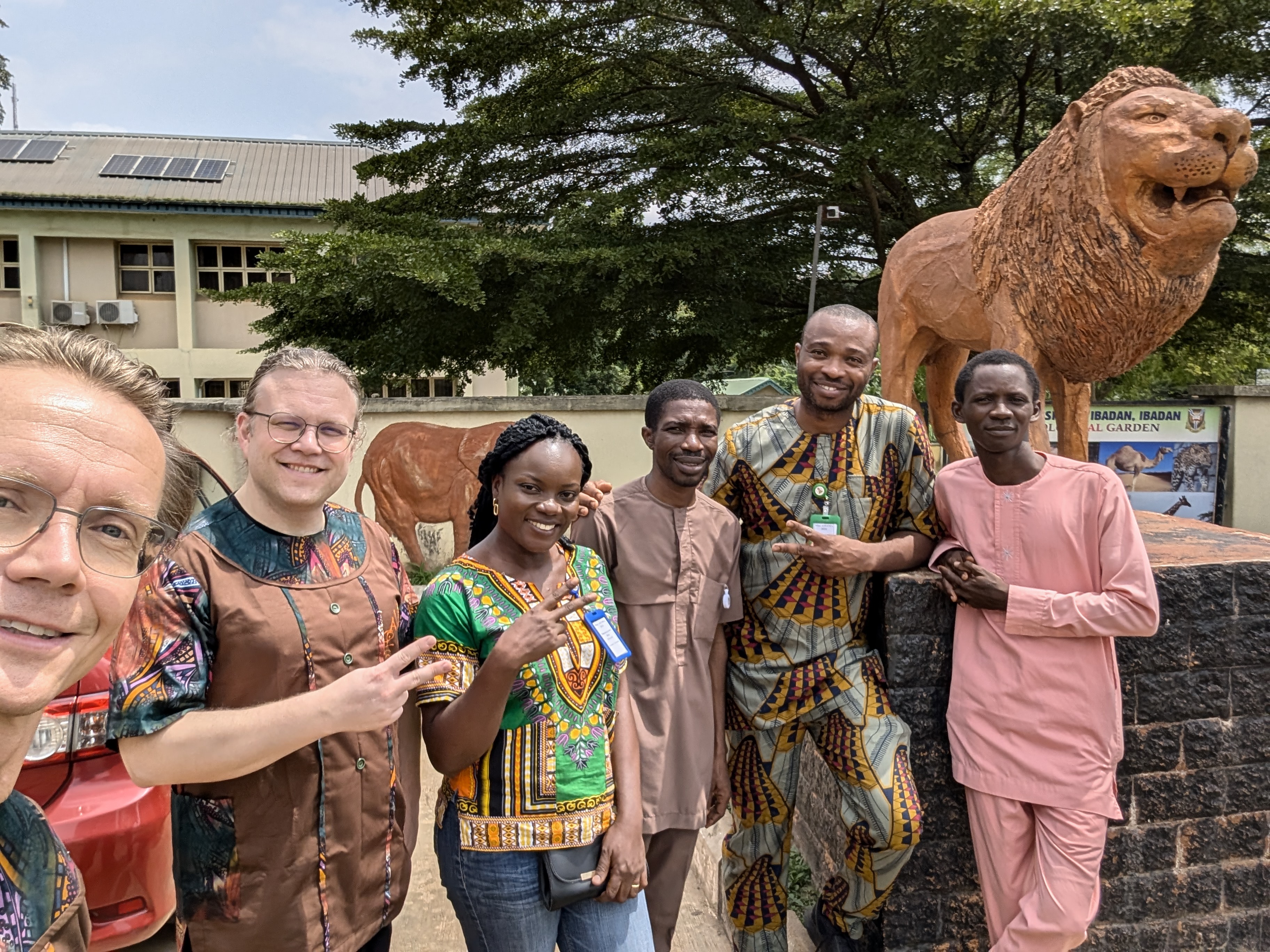 From left to right: Assistant Professor Andre Schleife, Alex Urban, Omamuyovwi Rita Jolayemi, Ezekiel Oyeniyi, Olugbenga Oshakuade, and Oyeleke Oyebode (a student participant from the University of Ibadan).